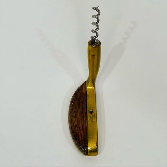 Golf Putter Corkscrew Brass Varnish Wood Barware Mancave Unique SHR 518 Vintage - Picture 3 of 12